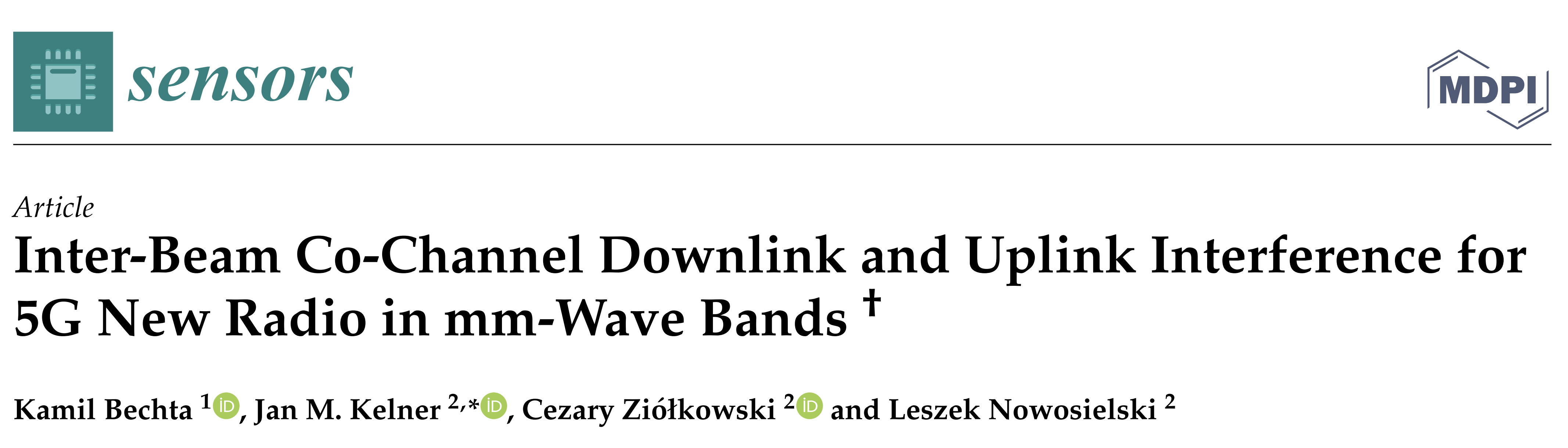 Jan M. Kelner homepage » "Interbeam cochannel downlink and uplink